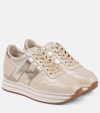 Baskets Midi H222 à plateforme en cuir | Hogan