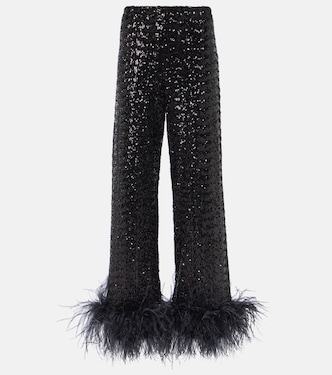 Pantalon ample Paillettes à sequins et plumes | Oséree
