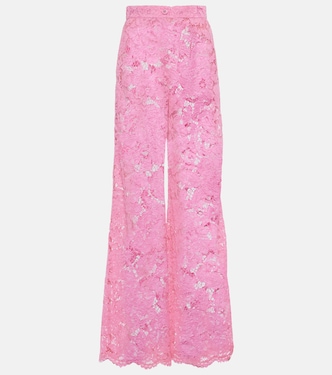 Weite High-Rise-Hose aus Spitze | Dolce&Gabbana