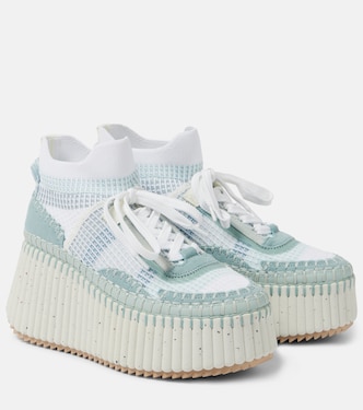 Baskets compensées Nama 80 en daim | Chloé