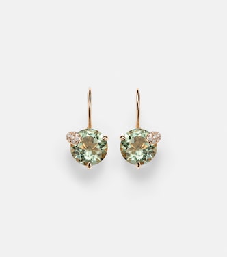 Peekaboo 18kt rose gold clip-on earrings with prasiolite and diamonds | Bucherer Fine Jewellery