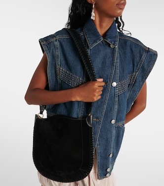 Borsa a spalla Oskan in suede e pelle | Isabel Marant