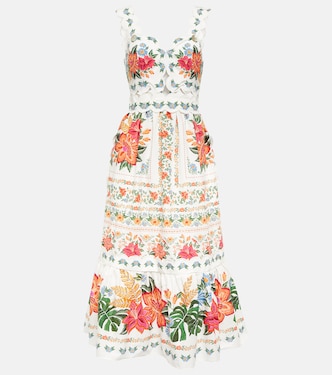Floral scalloped cotton midi dress | Farm Rio