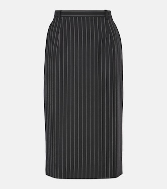 Jupe crayon en laine à fines rayures | Dolce&Gabbana