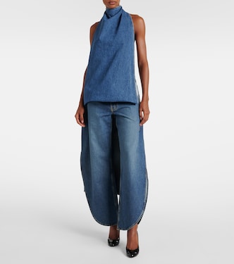 Top di jeans con scollo all'americana | Alaïa