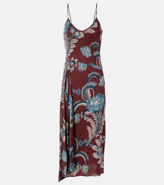 Abito midi in raso con stampa floreale | Etro