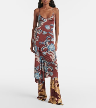 Robe midi en satin à fleurs | Etro