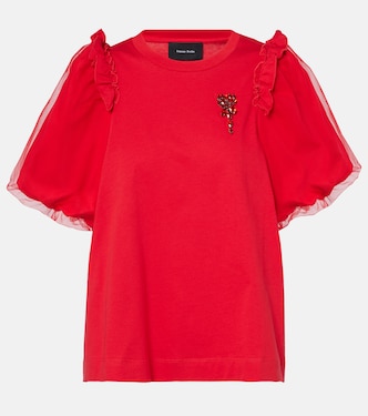 Verziertes Top aus Jersey mit Tüll | Simone Rocha