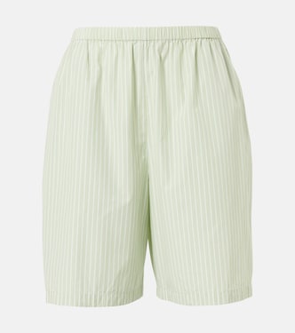 Zinnia striped cotton poplin Bermuda shorts | The Row
