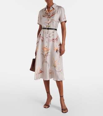 Robe chemise Kiera imprimée en soie | Altuzarra