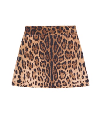 Short en laine vierge à motif léopard | Dolce&Gabbana Kids