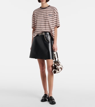 T-shirt rayé en coton | Prada