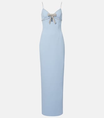 Bow-detail embellished crêpe gown | Rebecca Vallance