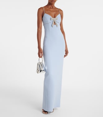 Bow-detail embellished crêpe gown | Rebecca Vallance