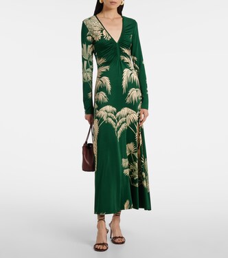 Printed ruched jersey midi dress | Johanna Ortiz