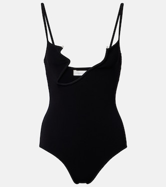Odessa cutout embellished ribbed-knit bodysuit | Christopher Esber