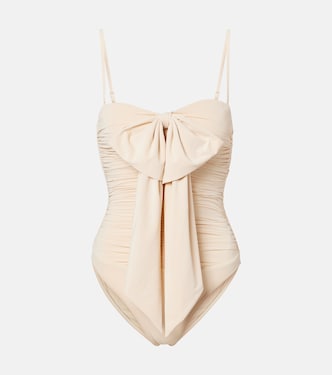 Como bow-detail draped swimsuit | Zimmermann