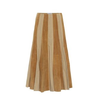 Falda midi Ernst de gamuza y algodón | Gabriela Hearst