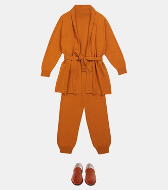 Cardigan Huey in cashmere con cintura | The Row Kids