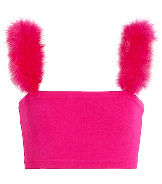 Faux fur-trimmed bralette | Magda Butrym
