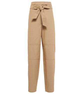 Pantalon paper bag Canossa en coton mélangé | Max Mara