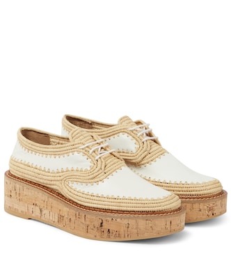 x Clergerie Louis raffia-trimmed platform Derby shoes | Gabriela Hearst