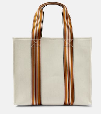 Borsa The Suitcase Stripe Medium in canvas | Loro Piana