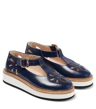Stringate in pelle con cut-out | Chloé Kids