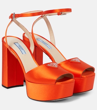 Satin platform sandals | Prada
