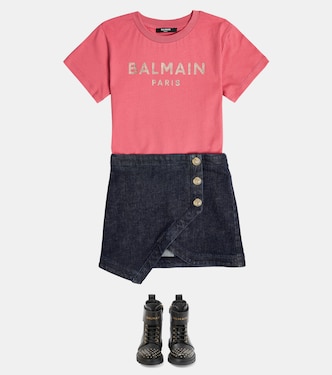 T-shirt en coton à logo | Balmain Kids