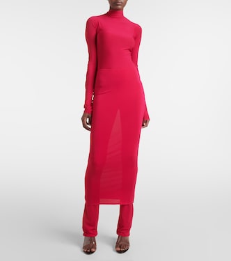 Pantaloni in jersey a vita alta con gonna | Alaïa