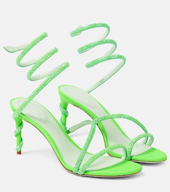 Verzierte Sandalen Margot aus Satin | Rene Caovilla