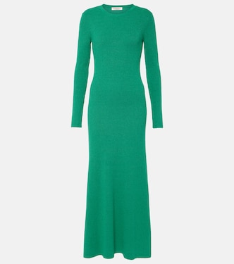Vestido midi de bouclé de seda | Valentino