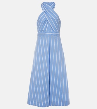 Baylee striped poplin midi dress | Veronica Beard