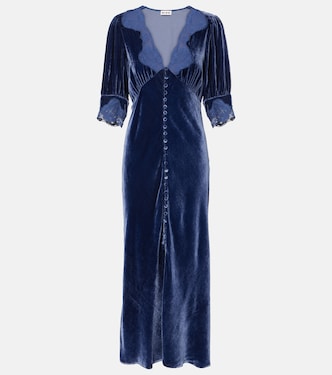 Maxikleid Simone aus Samt mit Spitze | Rixo