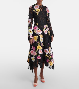 Vestido de fiesta de guipur floral | Oscar de la Renta