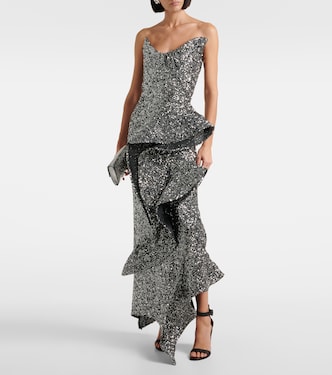 Thistle Wave ruffled sequined gown | Maticevski