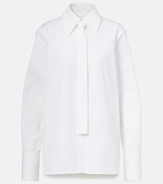 Tie-neck cotton poplin shirt | Jil Sander
