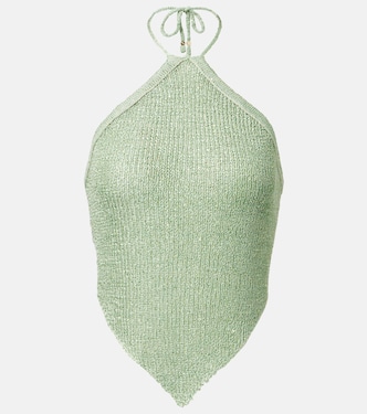 Liz sequined knitted halterneck top | Bananhot