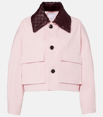 Chaqueta cropped de sarga de algodón | Bottega Veneta