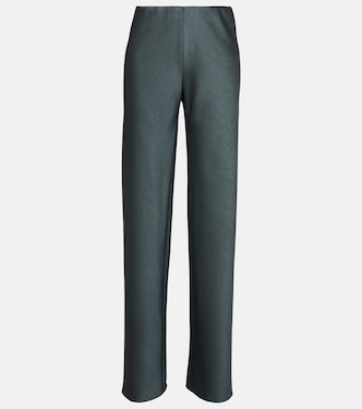High-rise satin straight pants | Vince