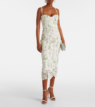 Floral lace corset dress | Monique Lhuillier
