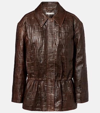 Giacca Norcutt in pelle con stampa coccodrillo | Emilia Wickstead