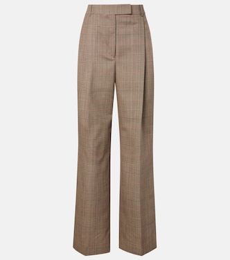 Checked virgin wool straight pants | Róhe