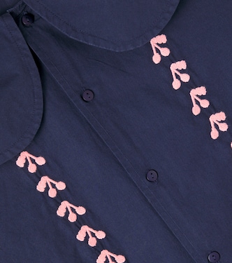 Besticktes Kleid Cherries aus Baumwolle | Tinycottons
