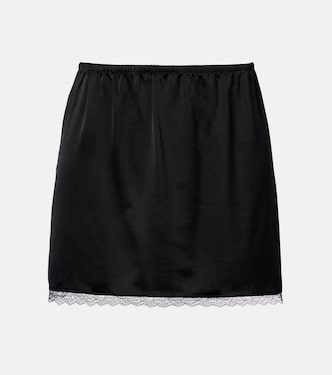 Barb lace-trimmed satin miniskirt | Leset