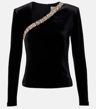 Top asimétrico de terciopelo adornado | Roland Mouret