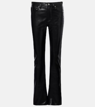 Mid-rise leather-blend bootcut pants | Agolde