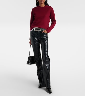 Mid-rise leather-blend bootcut pants | Agolde
