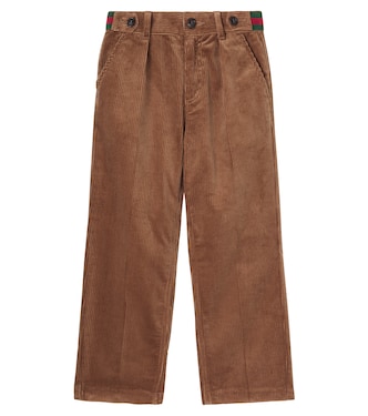 Webstripe cotton corduroy pants | Gucci Kids